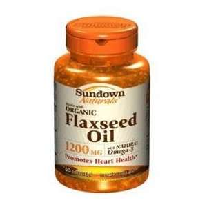  Sundown Organic Flaxseed Oil 1200mg Softgels 60 Health 