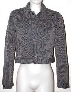   Couture Womans Cropped Jacket Coat Black & White 40 M made in Italy
