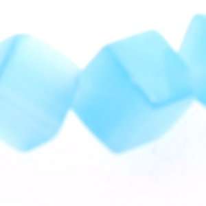 Baby Blue Fiber Optic  Diagonal Drill Cube Plain   9mm Diameter, Sold 