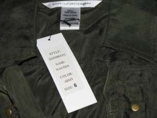 NWT Diane Von Furstenberg Naudia Wrap Dress Army 6  