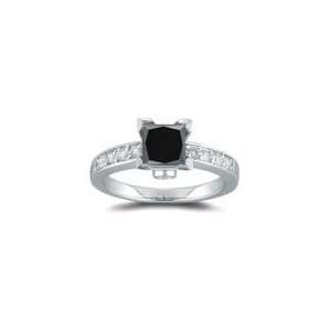  1.20 Cts AA Black and White VS Diamond Ring in 18K White 