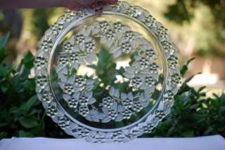 Beautiful MIKASA Walther Crystal Carmen Cake Plate Flowers Frosted 