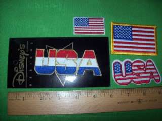 USA American Flag LOT 4 Motorcycle Biker Jacket Patches  
