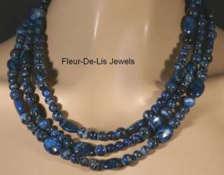 Jay King MINE FINDS Blue Spider Web Necklace Sterling Silver  