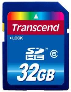 Transcend 32 GB Class 6 SDHC SD Memory Card TS32GSDHC6  