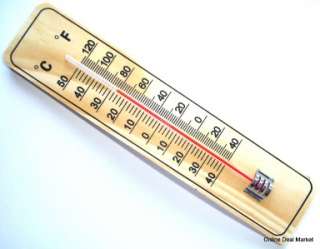 NEW Wooden Thermometer Indoor Outdoor TUBE WOOD 8 x 2  