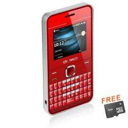   SIM Unlocked Red Cell Phone with Micro 4GB Memory Card  