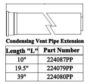 Rinnai 224080PP 39 Condensing Vent Pipe Extension   Authorized Dealer 