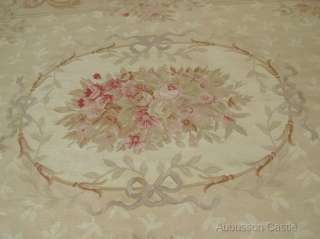 10 Hand Woven Aubusson Rug ~ Antique French Pastel  
