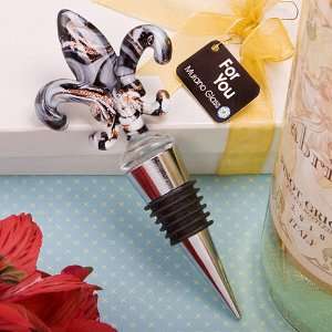  Wedding Favors Murano Collection Fleur de lis wine bottle 