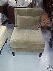   Barn Brooks armless Upholstered Sofa Accent Chair sage velvet fabric