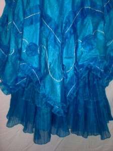 VTG ORGANZA evening ball long maxi tiered strappyChiffon PARTY PROM 
