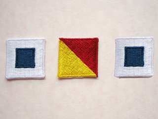   Flag Letter   Iron On Patch Applique embroidery alphabet marine  