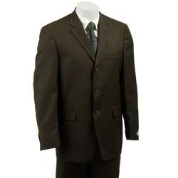 Pierre Cardin Mens Solid Olive 3 button Suit  