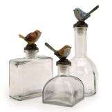 Set of 3 Glass Americana Natures Friends Clear Bottles  