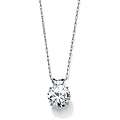 Ultimate CZ 10k White Gold Cubic Zirconia Solitaire Necklace Was 