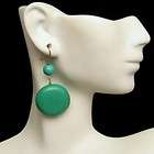 925 Vintage STERLING SILVER Aqua Blue Green Turquoise Dangle Earrings