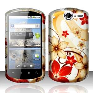 Hard SnapOn Phone Cover Case FOR Huawei IMPULSE 4G U8800 Flower Red 