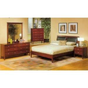   Costa Queen Platform Bedroom Set in Medium Cherry Furniture & Decor