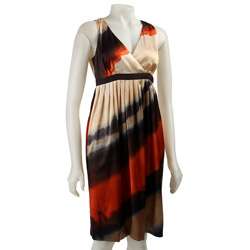 Robin Howe Womens Sunset Ombre Silk Babydoll Dress  
