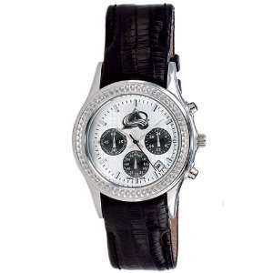Colorado Avalanche NHL Chronograph Dynasty Series Leather Band Watch 