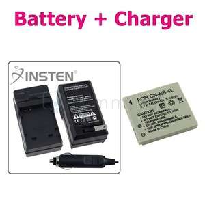 Battery+Insten Car+AC Charger For Canon NB 4L 100 300 HS PowerShot 