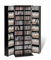 PrePac Black Grande Locking Media Storage Cabinet  