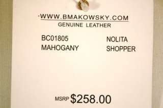 Makowsky Nolita Shopper Handbag Mahogany BC01805  