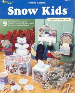 Snow Kids, winter & holiday plastic canvas patterns  