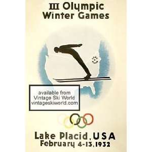  1932 Lake Placid Winter Olympics Poster