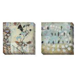   Loopy Birds Set of 2 Gallery Wrapped Canvas Art Set  