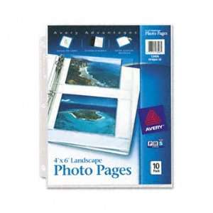  Photo Pages for Four 4 x 6 Horizontal Photos, 3 Hole 