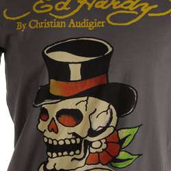 Ed Hardy Mens Skull with Top Hat Short sleeve T shirt  