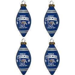 Memphis Tigers Teardrop Ornaments (Set of 4)  