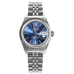 Pre owned Rolex Datejust Womens Steel Blue Dial Watch  