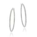   Large Inside out Micro pave Cubic Zirconia Hoop Earrings  