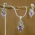Sterling Silver Wisteria Amethyst Jewelry Set (India 