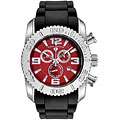 Swiss Legend Mens Steel Commander Red Dial Chronograph Watch MSRP 