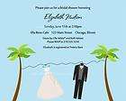 Palm Tree Bridal Shower Invitations, Beach Wedding Invites, 10 Cards 