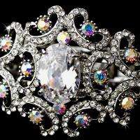   Crystal Bridal Bangle Bracelet Cuff jewelry jewellery prom B1327s
