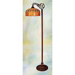Tiffany style Stained Glass Floor Bridge Lamp  