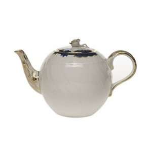  Herend Princess Victoria Blue Tea Pot With Rose