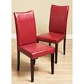 Shino Red Bi cast Leather Dining Chairs (Set of 2)  