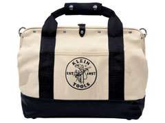 Klein 500318 18 Pocket Canvas Tool Bag  Leather Bottom  