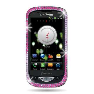 Bling Diamond Faceplate For Verizon Pantech Breakout 8995 Phone Pink 