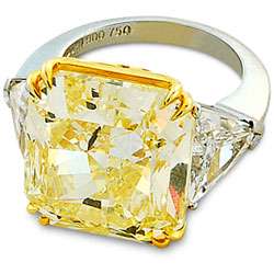 Platinum 23 2/5ct TDW GIA Certified Canary Diamond Ring (SI2 