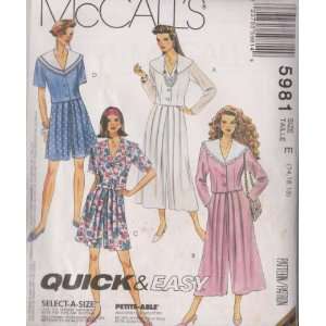 Misses Two Piece Dress McCalls Sewing Pattern 5981(Size E 