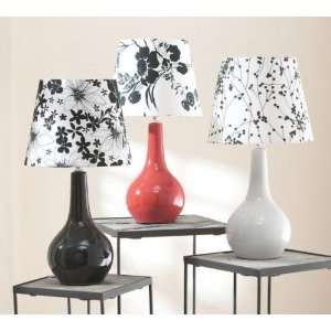   Table Lamps with Black and White Patterned Shades