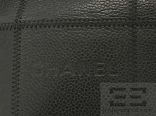 Chanel Black Caviar Leather Square Topstitched Small Handbag  