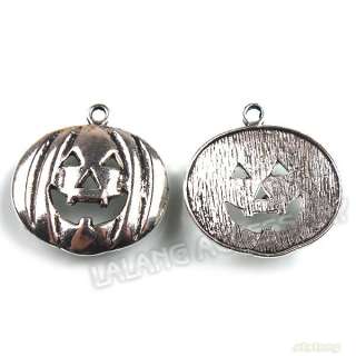   Antique Silvery Halloween Pumpkin Charms Pendants Findings 25x24x2mm